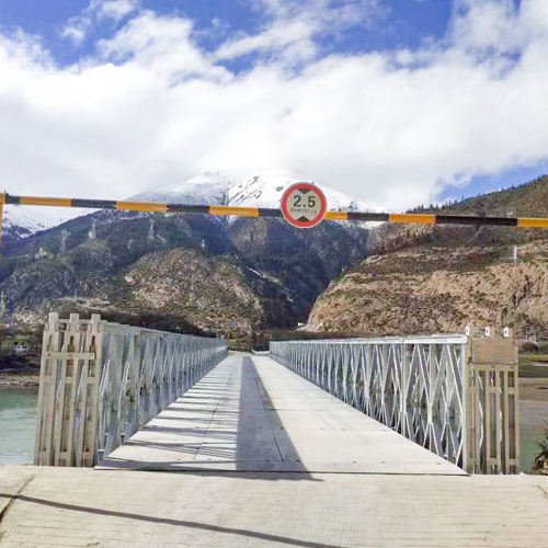 Çift Şeritli Dayanıklı Bailey Çelik Köprü Tibet'te Geçici Köprü